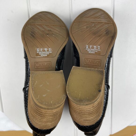 CARLOS By Carlos Santana Rowan Womens 8 M Western Ankle Boots Black Snakeskin - Picture 7 of 8